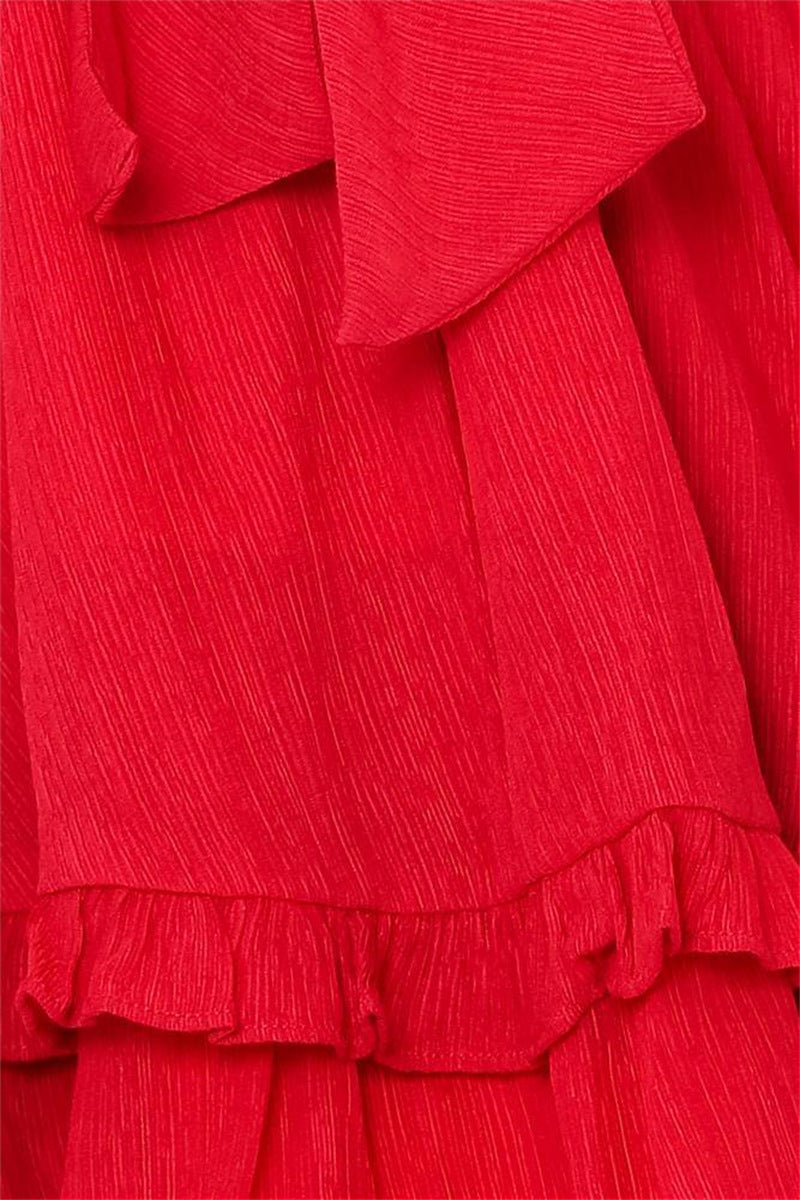 In Hot Here Pleated Chiffon Dress Red FINAL