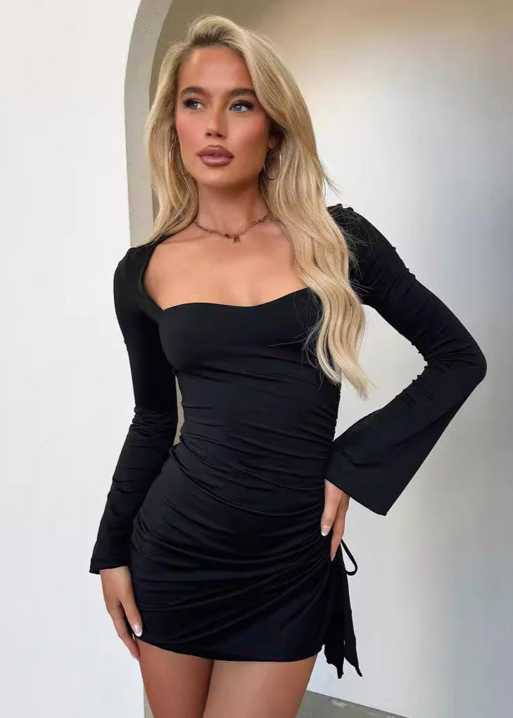 - Celeste Ruched Long Sleeve Mini Dress