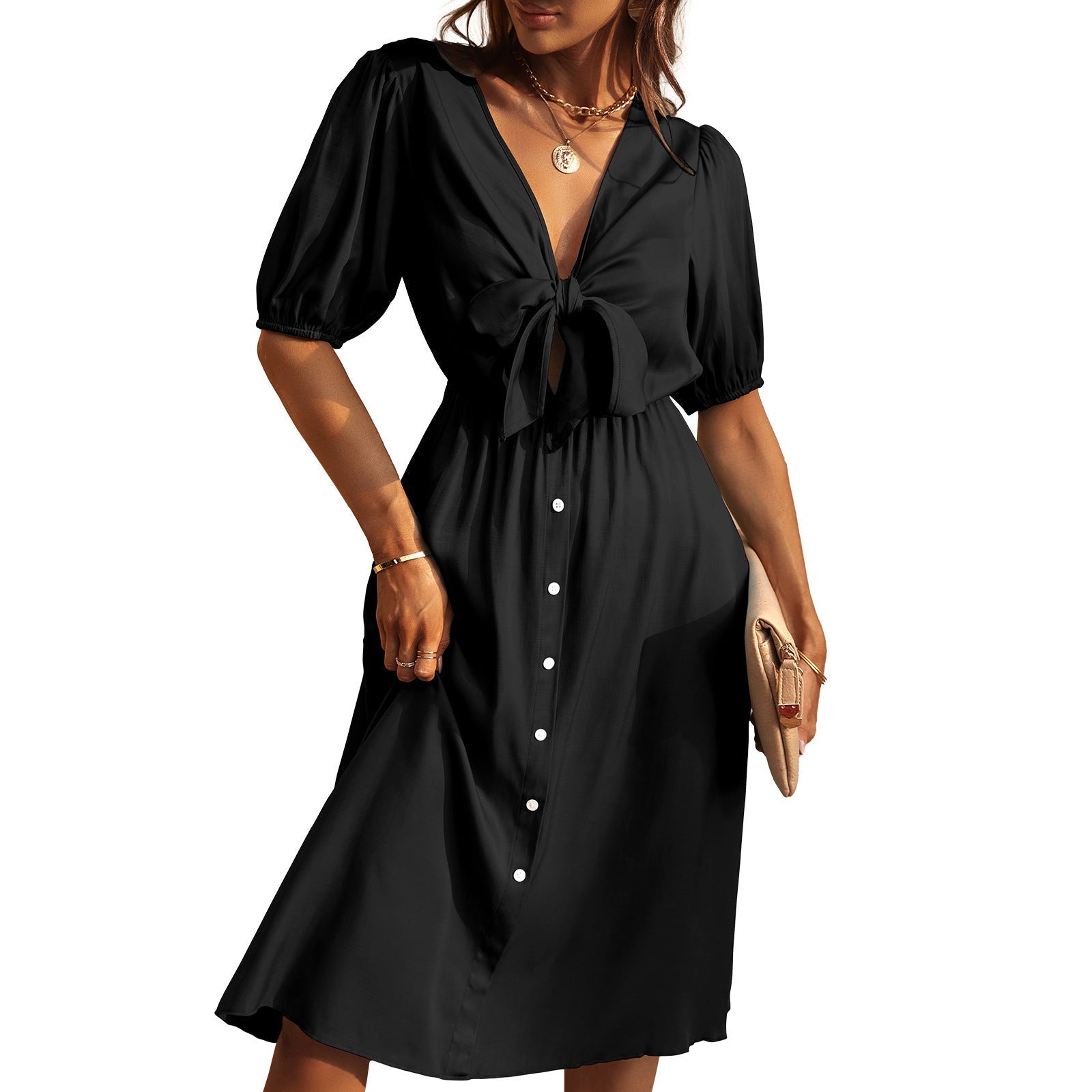 Linen Makayla Blend Button Down Midi Dress