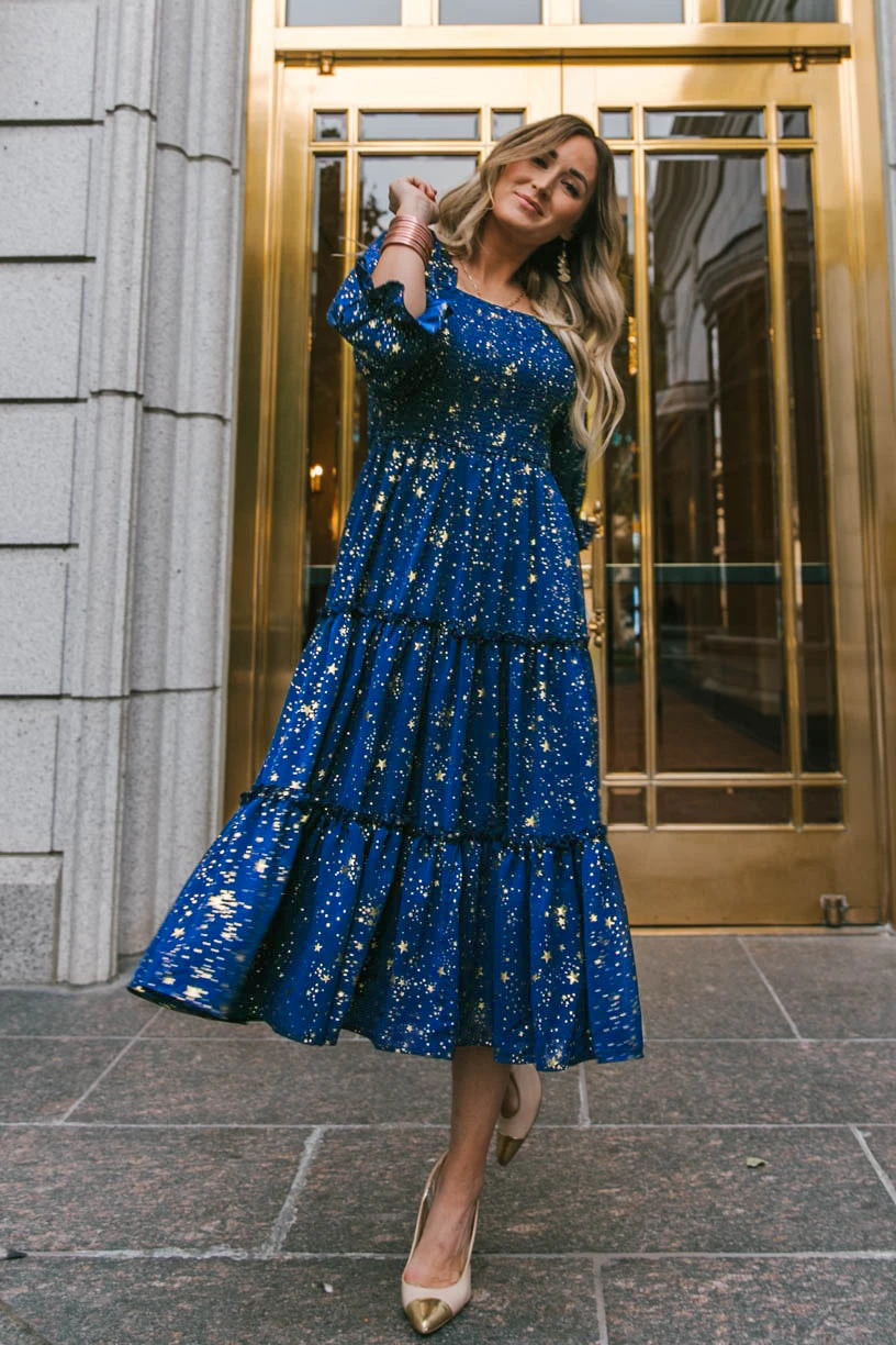 Printed Rivermark Ruffle Tiered Dress