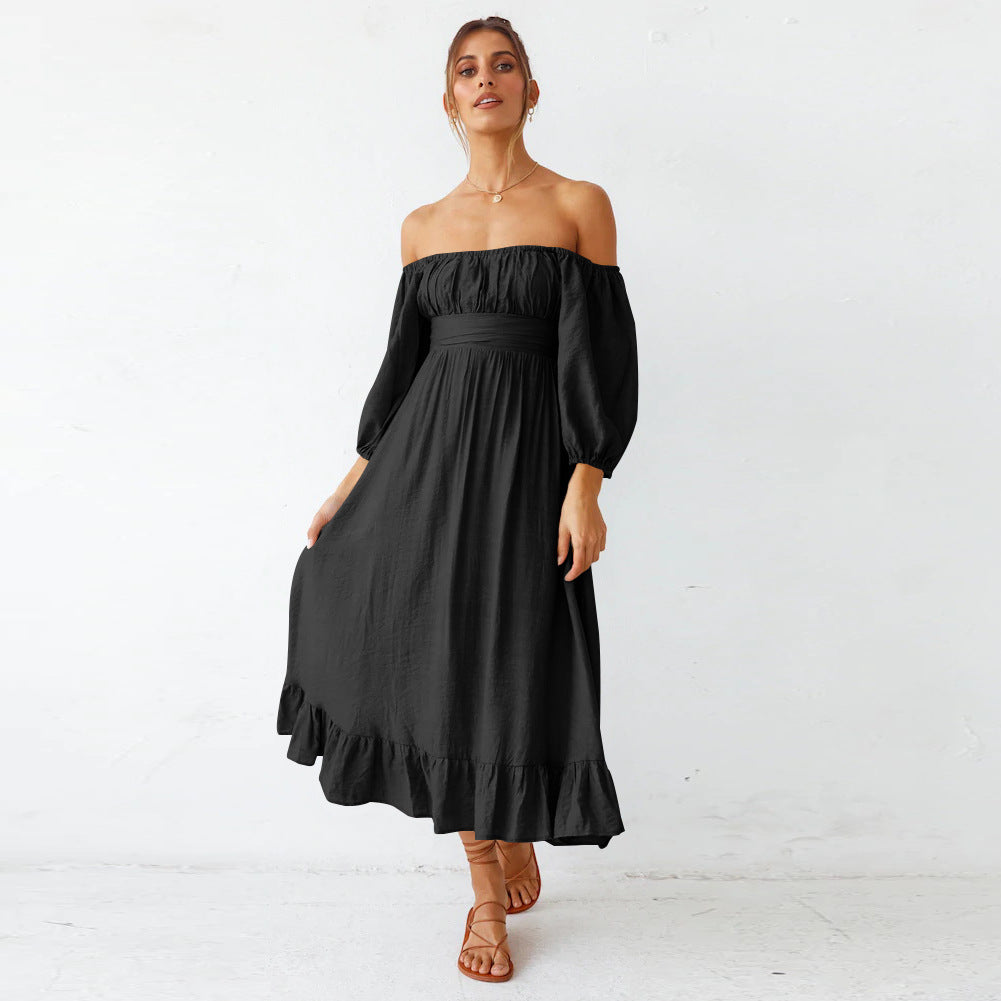 Puff Samantha Sleeve Midi Dress Black