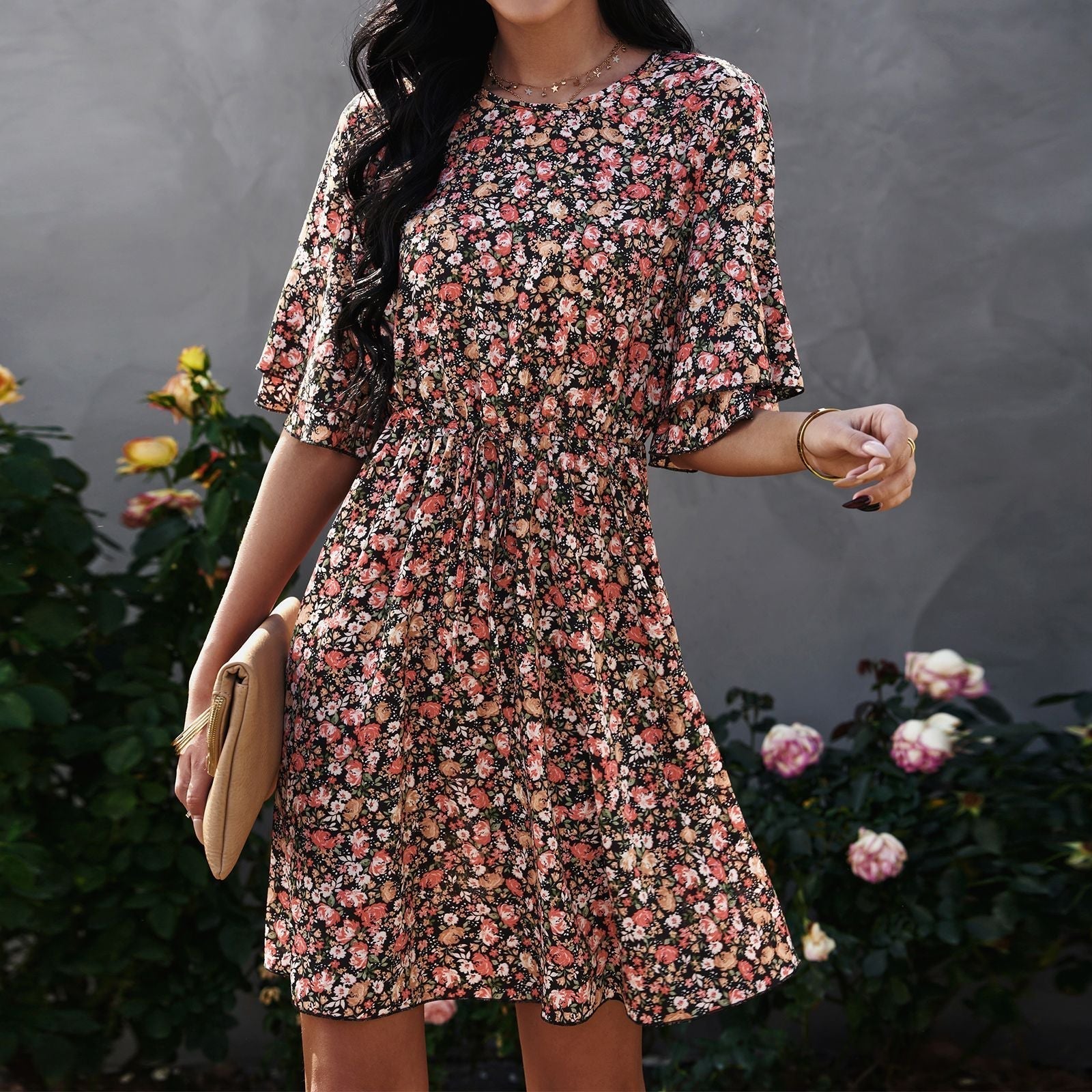 Lainie Botanical Tie Dress