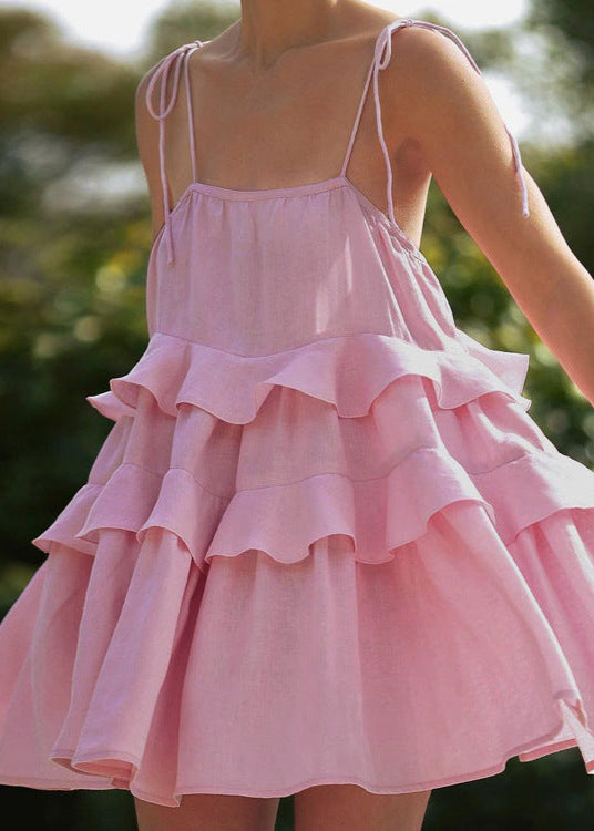 Whimsy Petal TieRed Ruffle Sundress