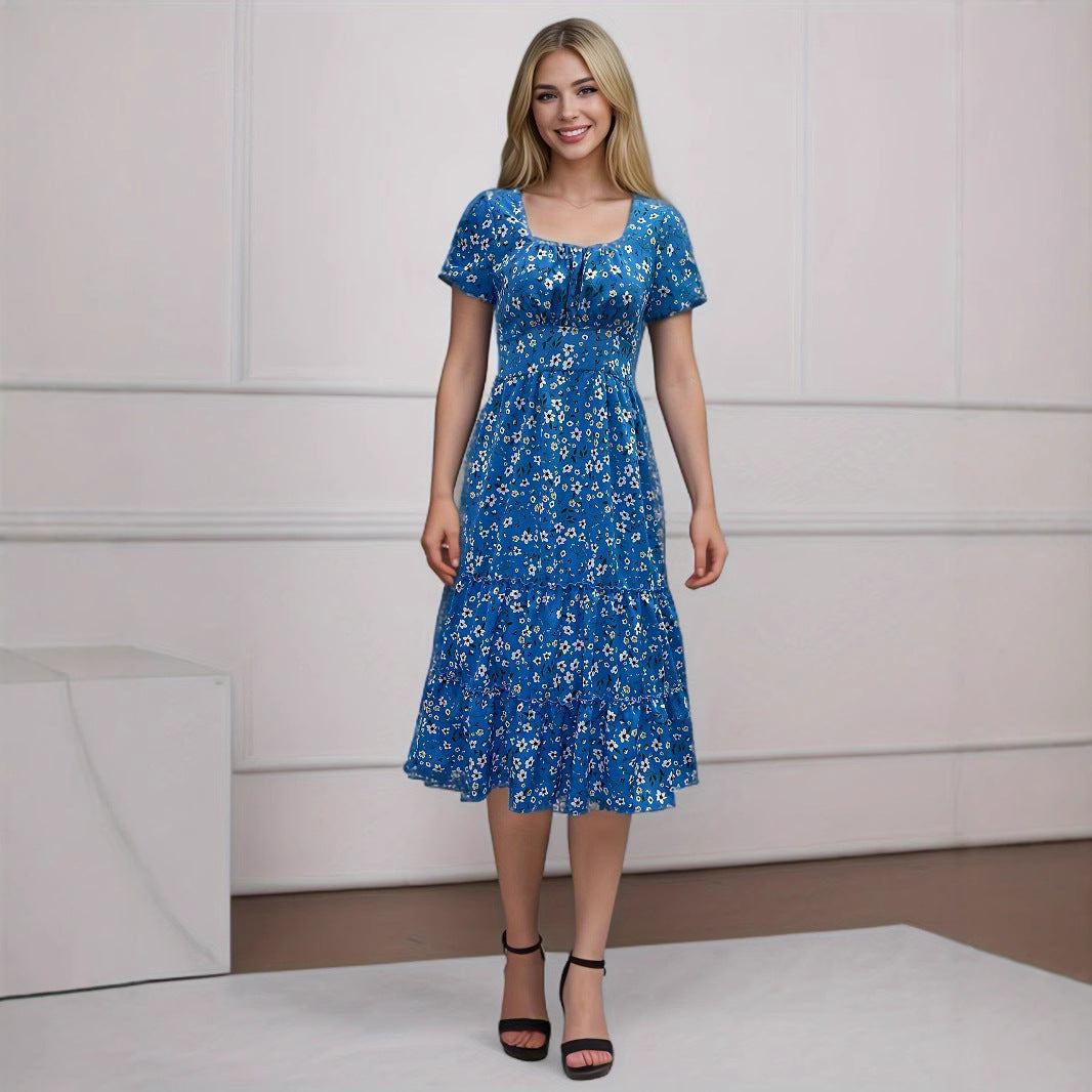 Cecilia Minimalist Women's Floral Pleated Maxi Dress Boutique Edit