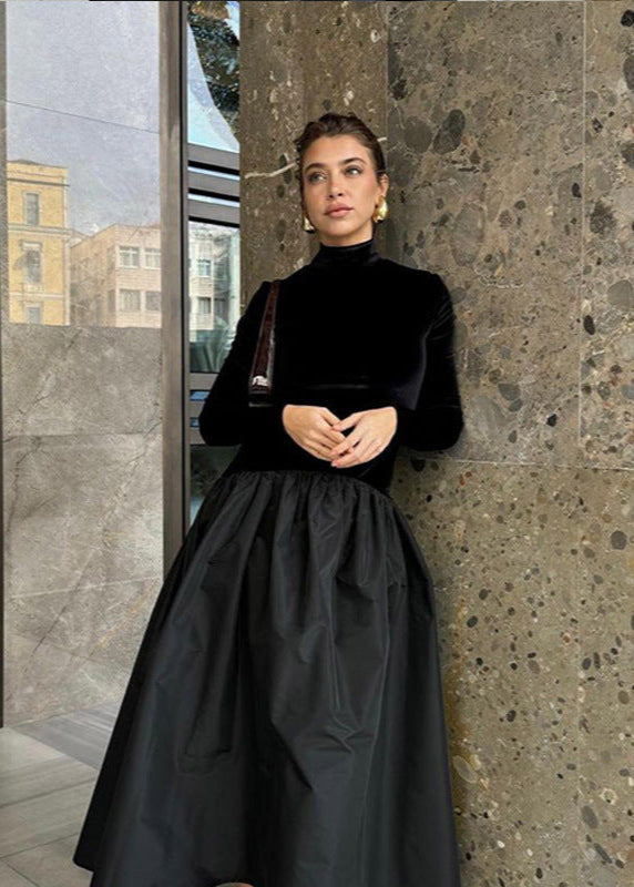 Velvet Elise & Taffeta Maxi Dress