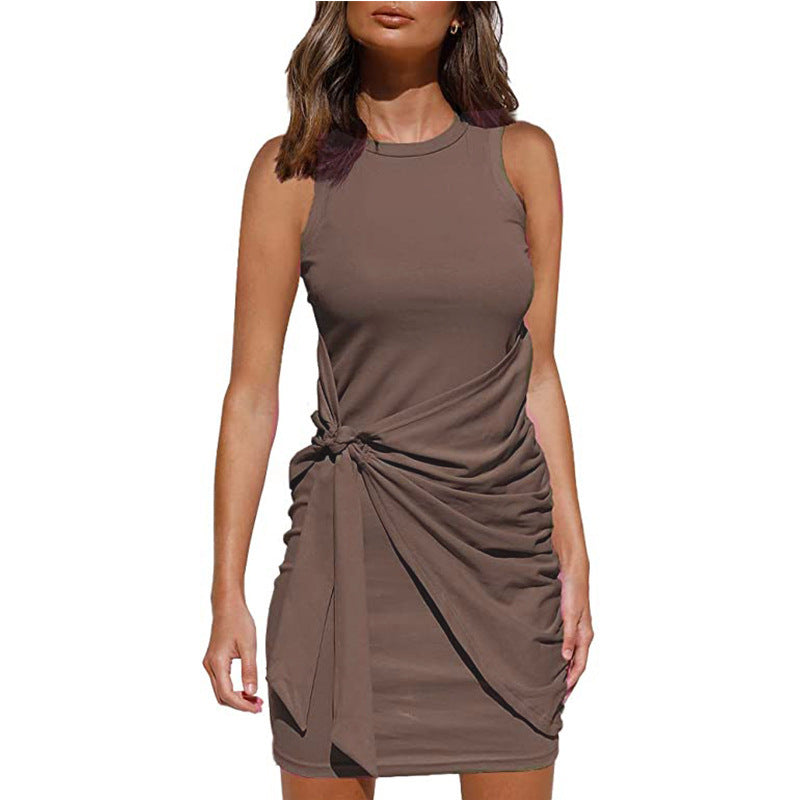 Exclusive Rosalía Women's Sleeveless Twisted Draped Mini Dress Everyday Luxe Edit