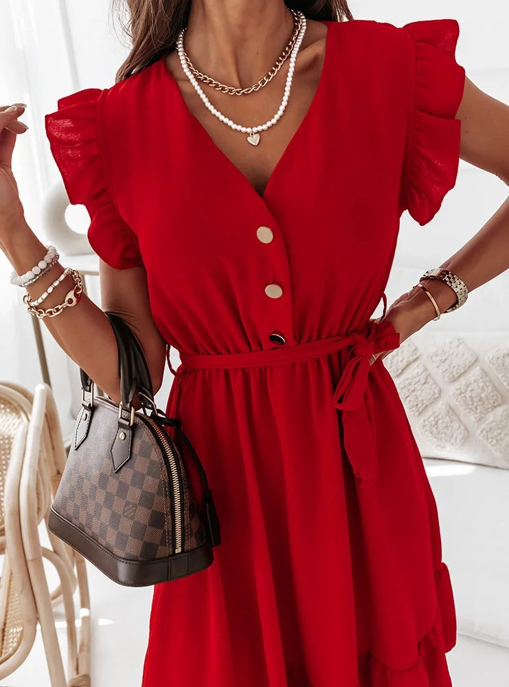 Cotton Alethea Blend Babydoll Dress Amber