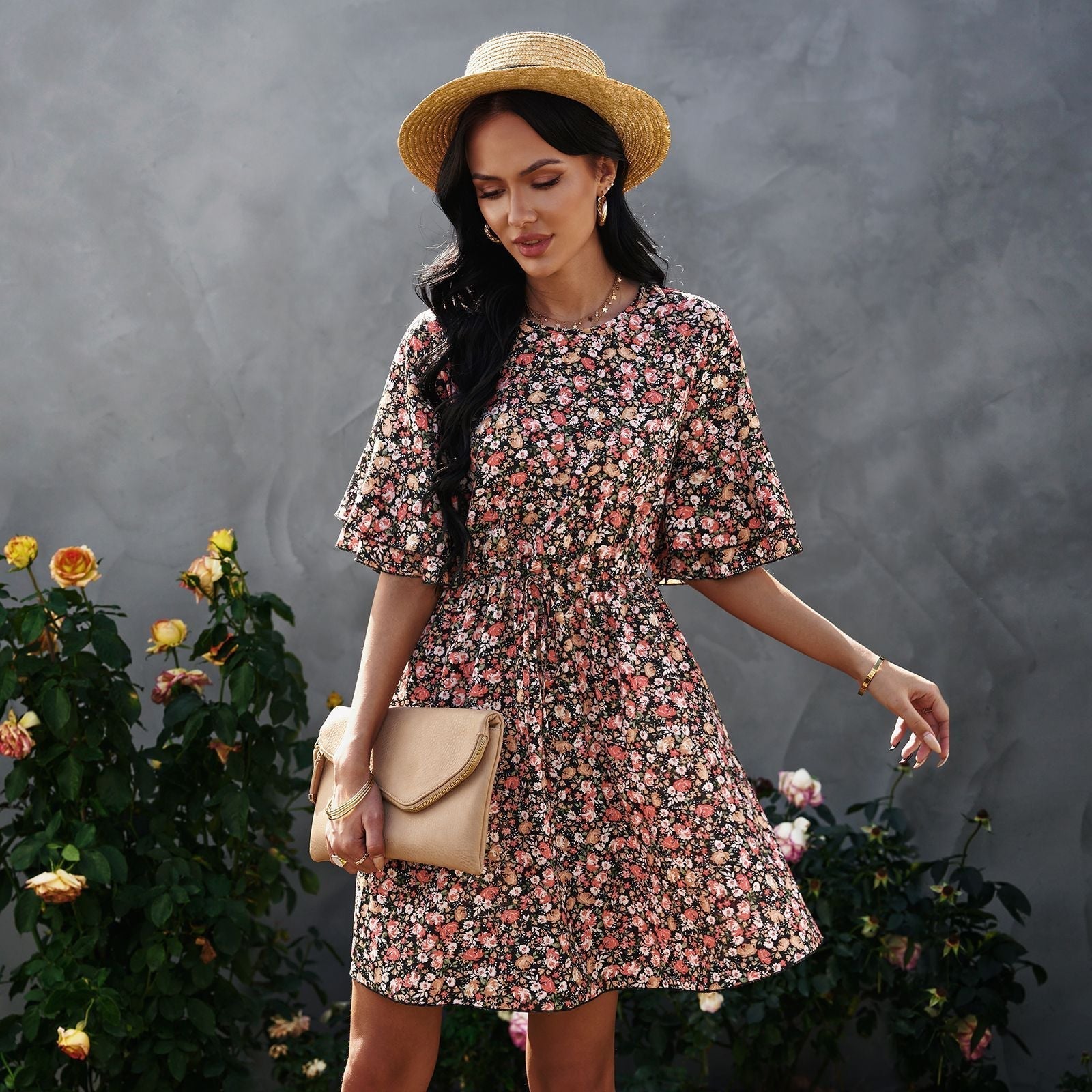 Lainie Botanical Tie Dress