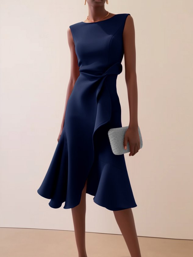 Refined Formal Gown Midi Dress