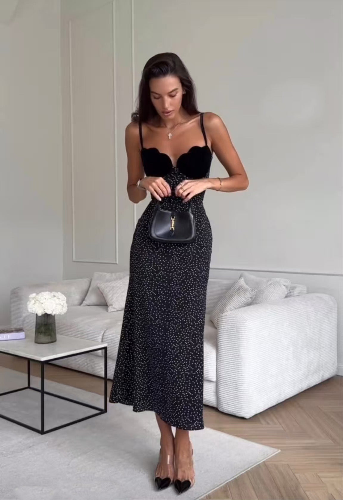 Midi Inkwave Dress Black