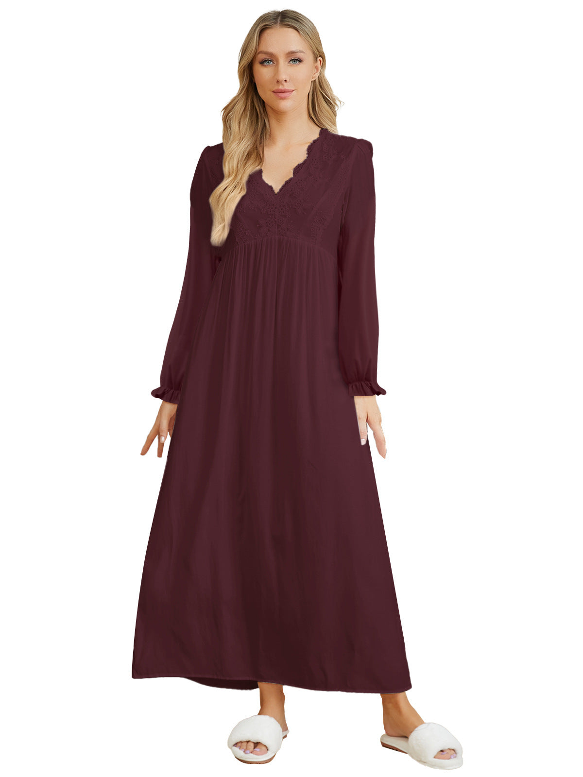 First Bloom Cotton Ruffle Maxi Dress Rust