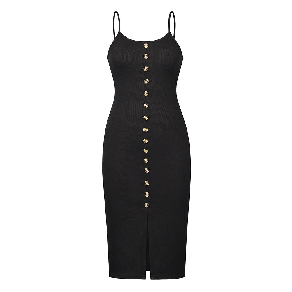 Ribbed Scarlett Knit Midi Dress Black