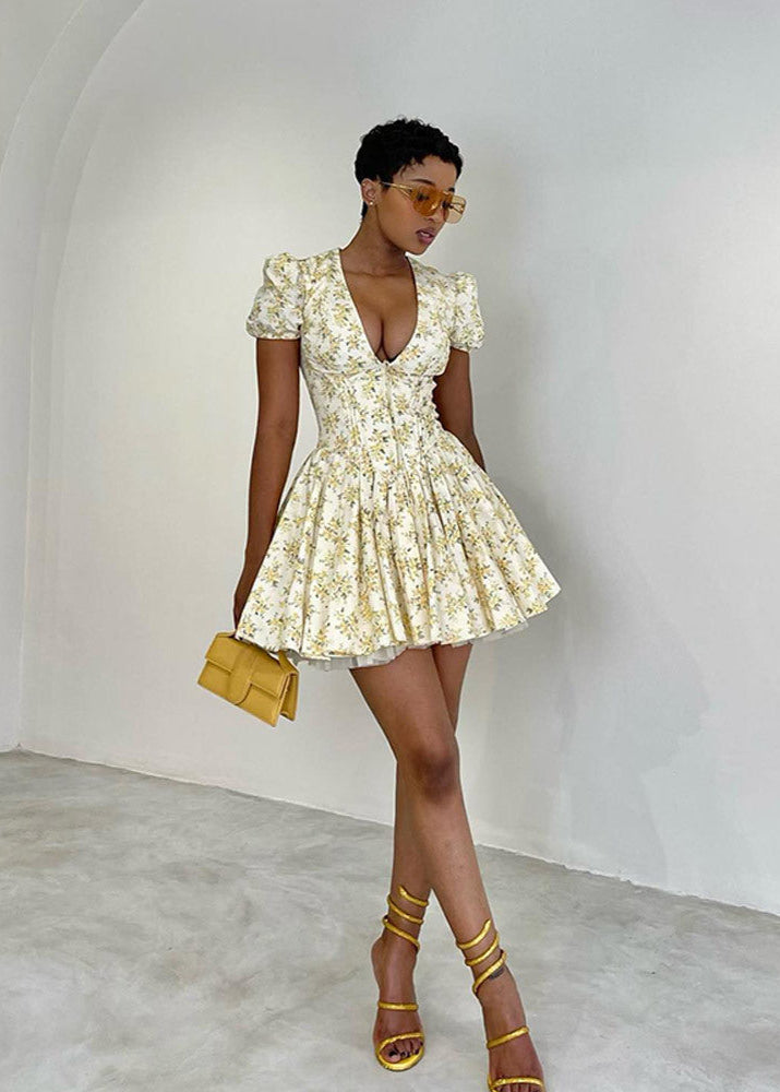 Bloom Sunlit Puff Sleeve Mini Dress