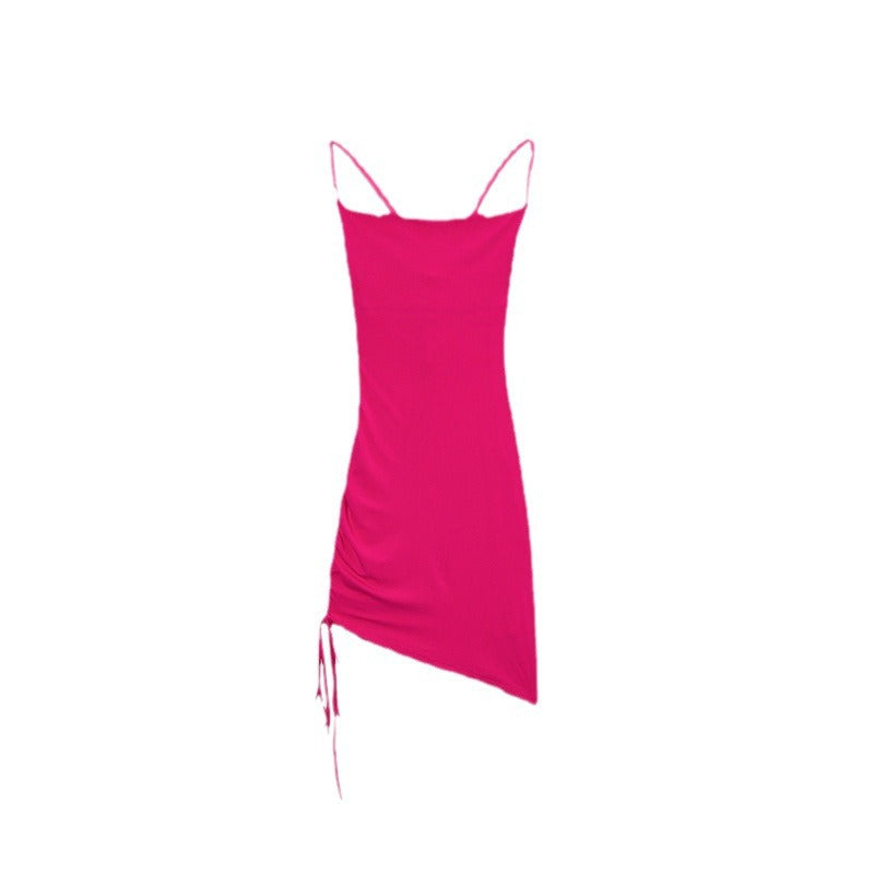 Effortless Virginia Women's Asymmetric Ruched Mini Dress Boutique Collection