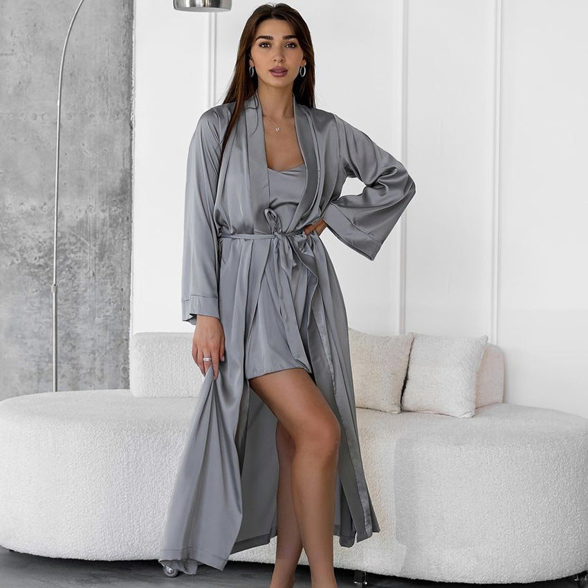 Loose Easygoing Nightgown Nightdress Two Piece Set Simple Comfortable High End Home Wear