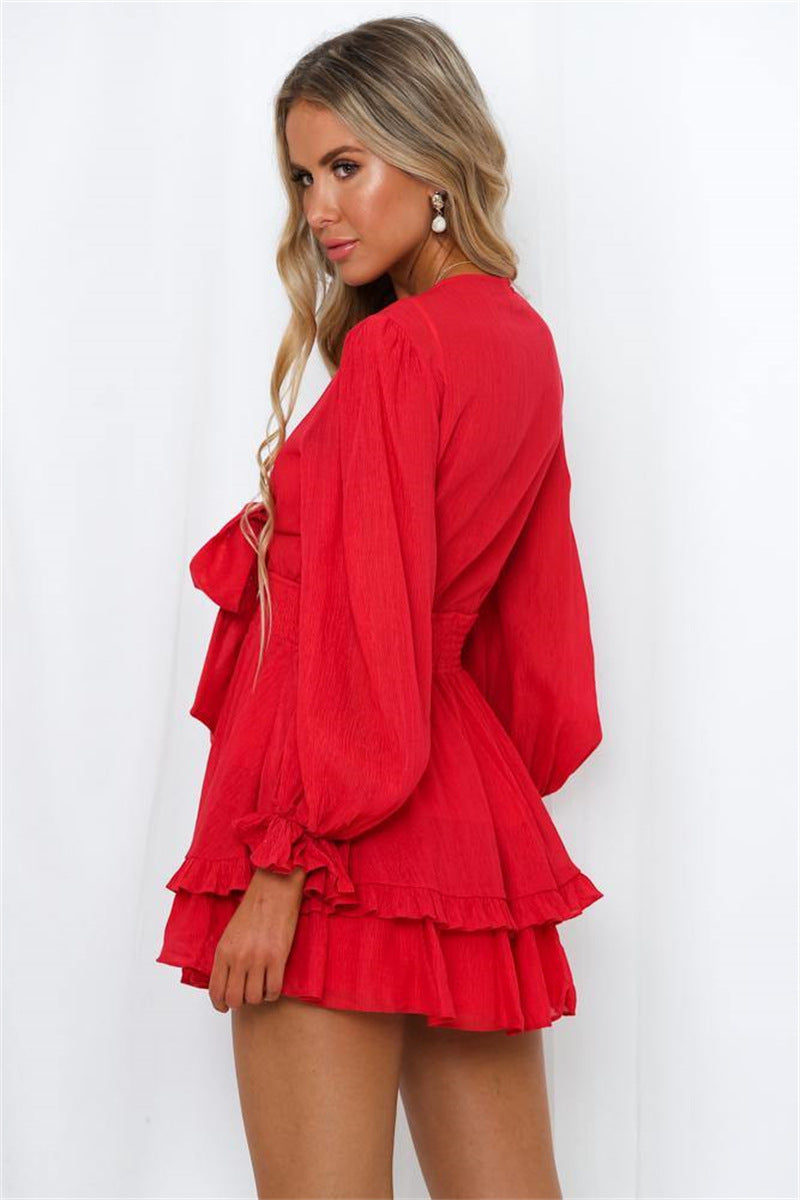 In Hot Here Pleated Chiffon Dress Red FINAL