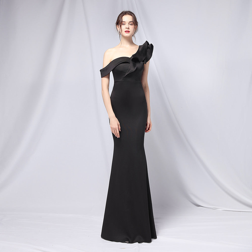 off-Shoulder Banquet Evening Dress Maxi Party Long Refined Slim Sexy Fishtail Dress Formal Gown