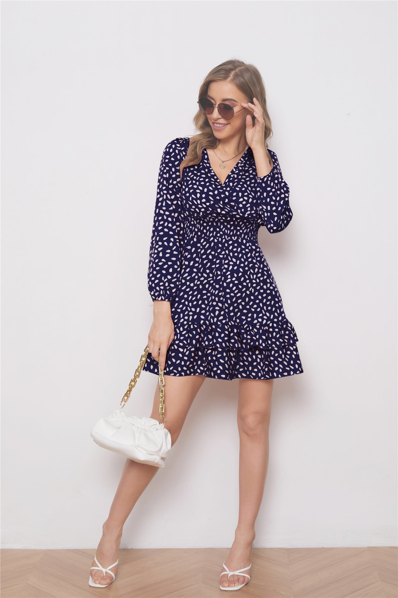 Smocked Delaney Polka Dot Ruffle Dress
