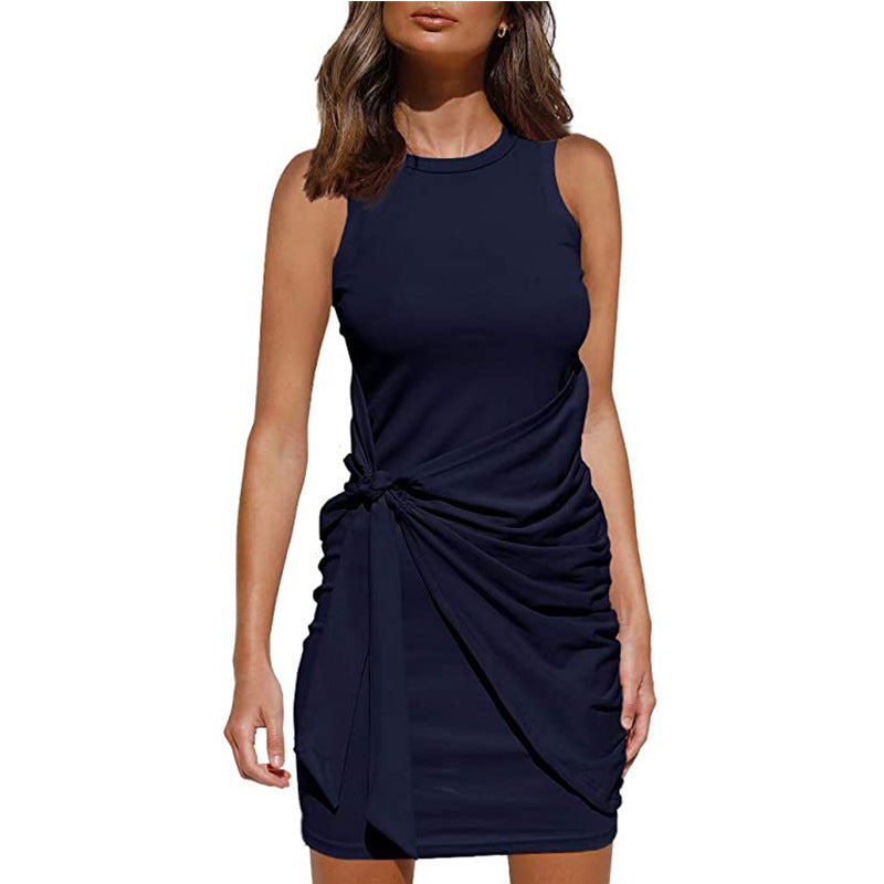 Exclusive Rosalía Women's Sleeveless Twisted Draped Mini Dress Everyday Luxe Edit
