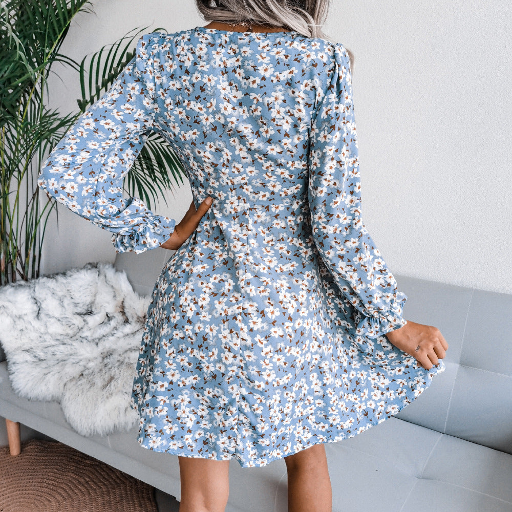 Dawn Quiet Printed Button Down Babydoll Dress