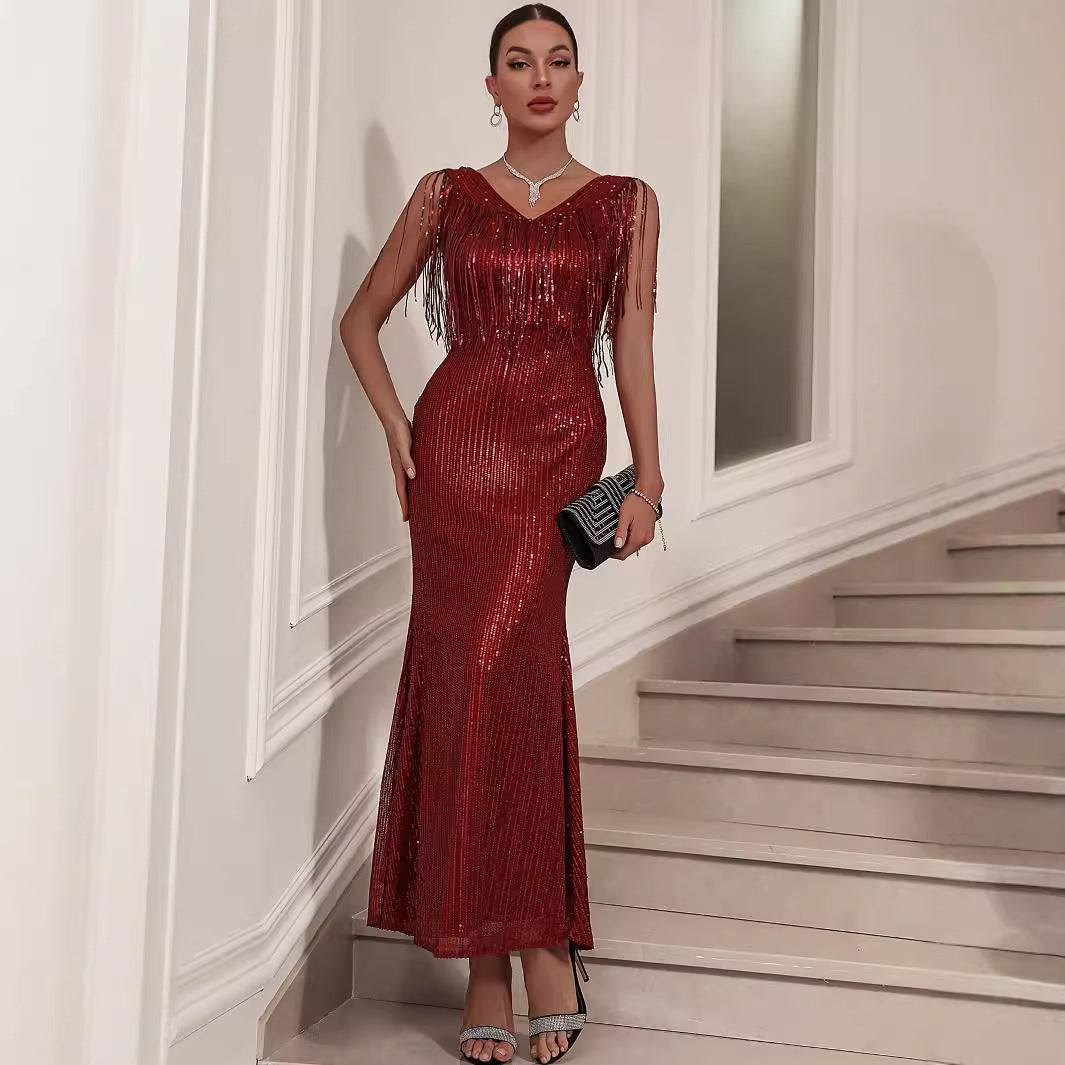 Tassel Sequined Dress Dress