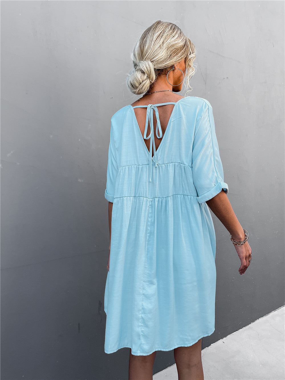 To Cheers Summer Pocketed Tassel Dress Ocean FINAL
