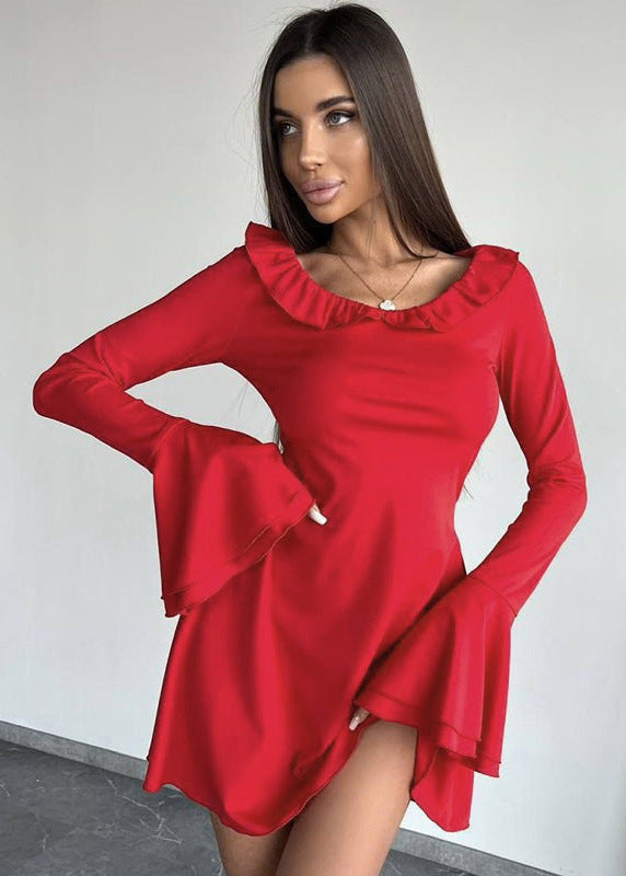 Off Sienna Shoulder Ruffle Sleeve Dress