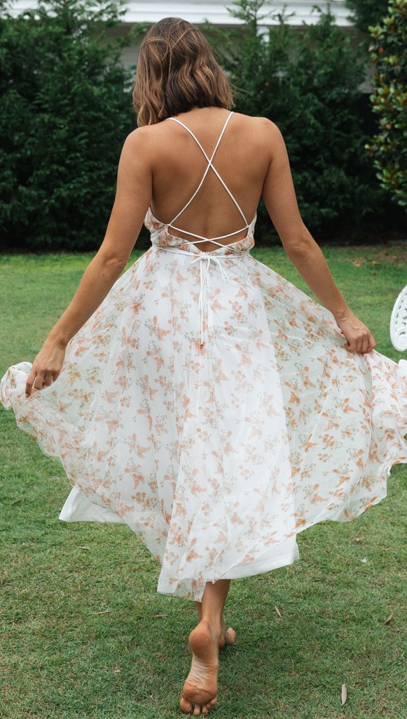Melancholy Bloom Smocked Midi Dress