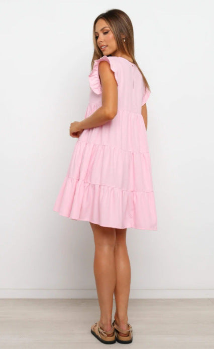 Linen Innocence Blend Babydoll Dress Lavender FINAL