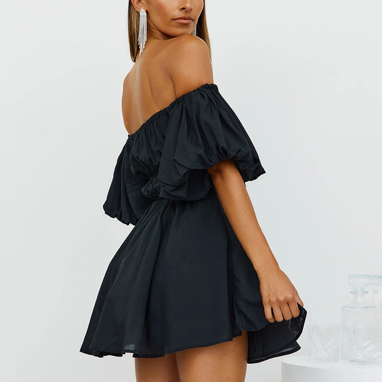 Off Liveliest The Shoulder Asymmetrical Dress Black