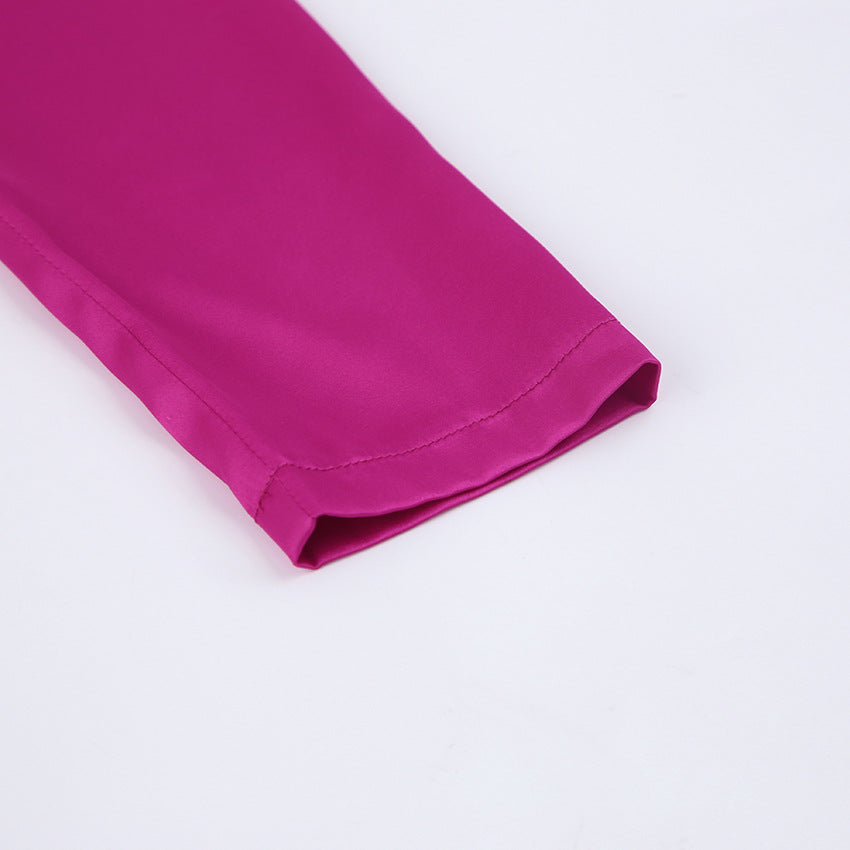 Satin Didi Drape Mini Dress Bright Fuchsia