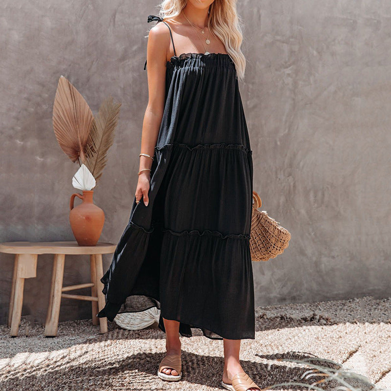 Tie Yancy Strap Wrap Midi Dress