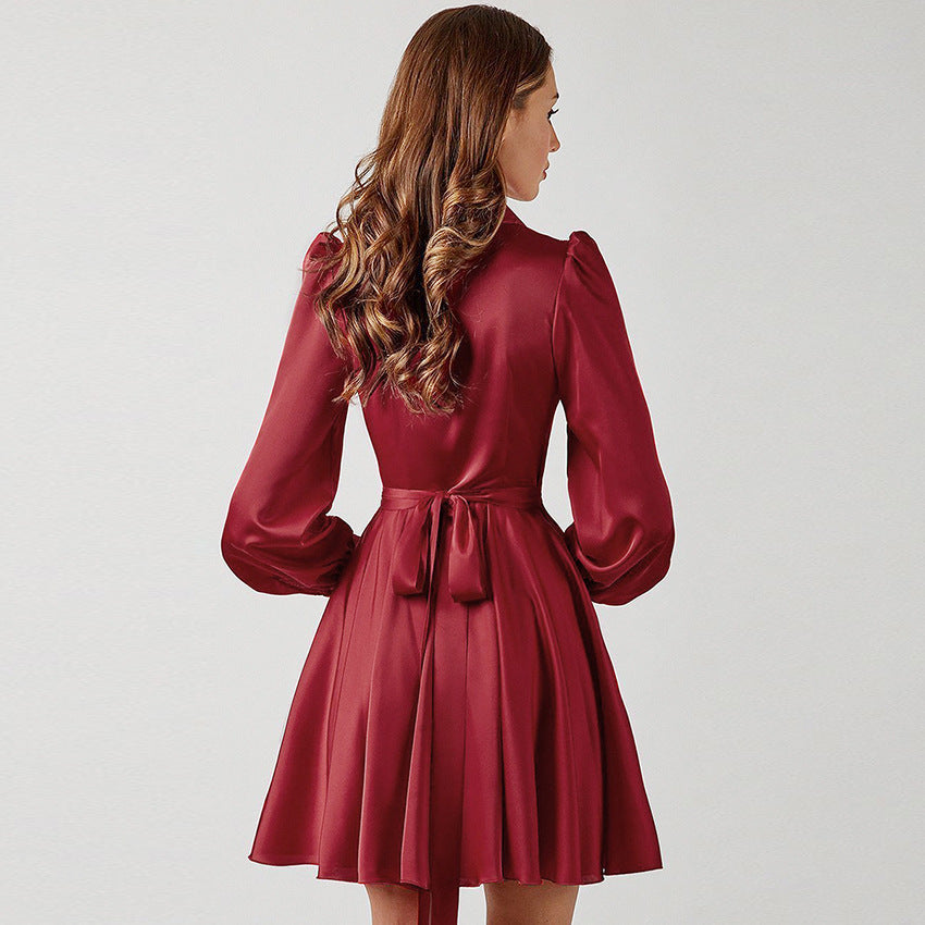And Meet Greet Satin Drape Dress Wine