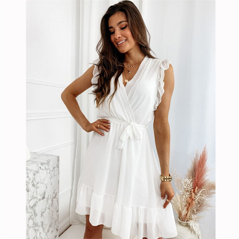 Cotton Rafi Pocketed Puff Sleeve Babydoll Tunic Off White