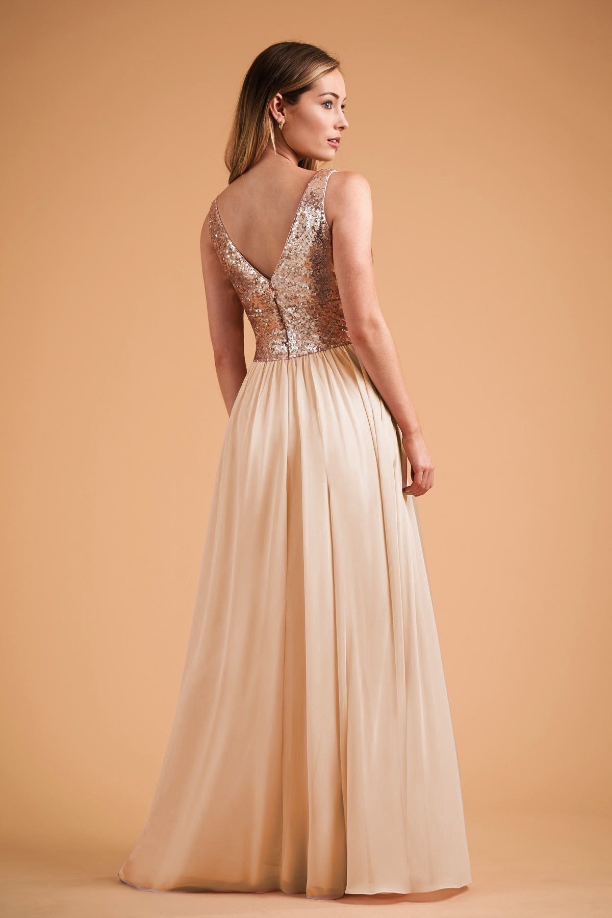 Chic Dress Women Sleeveless V neck Wedding Bridesmaid Dress