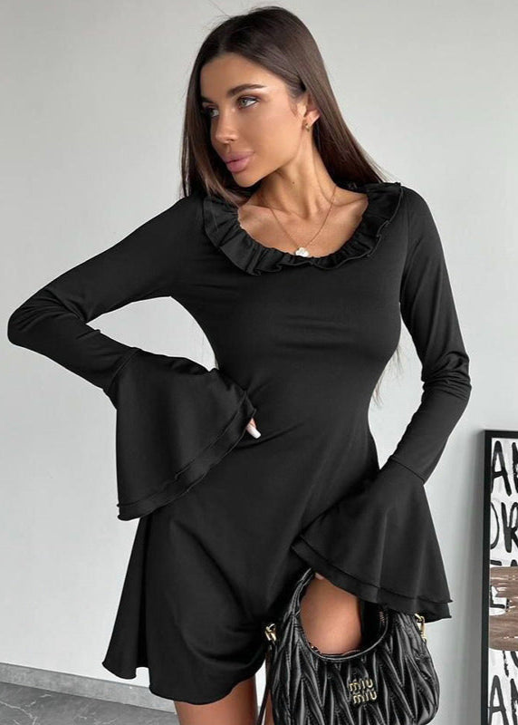 Off Sienna Shoulder Ruffle Sleeve Dress