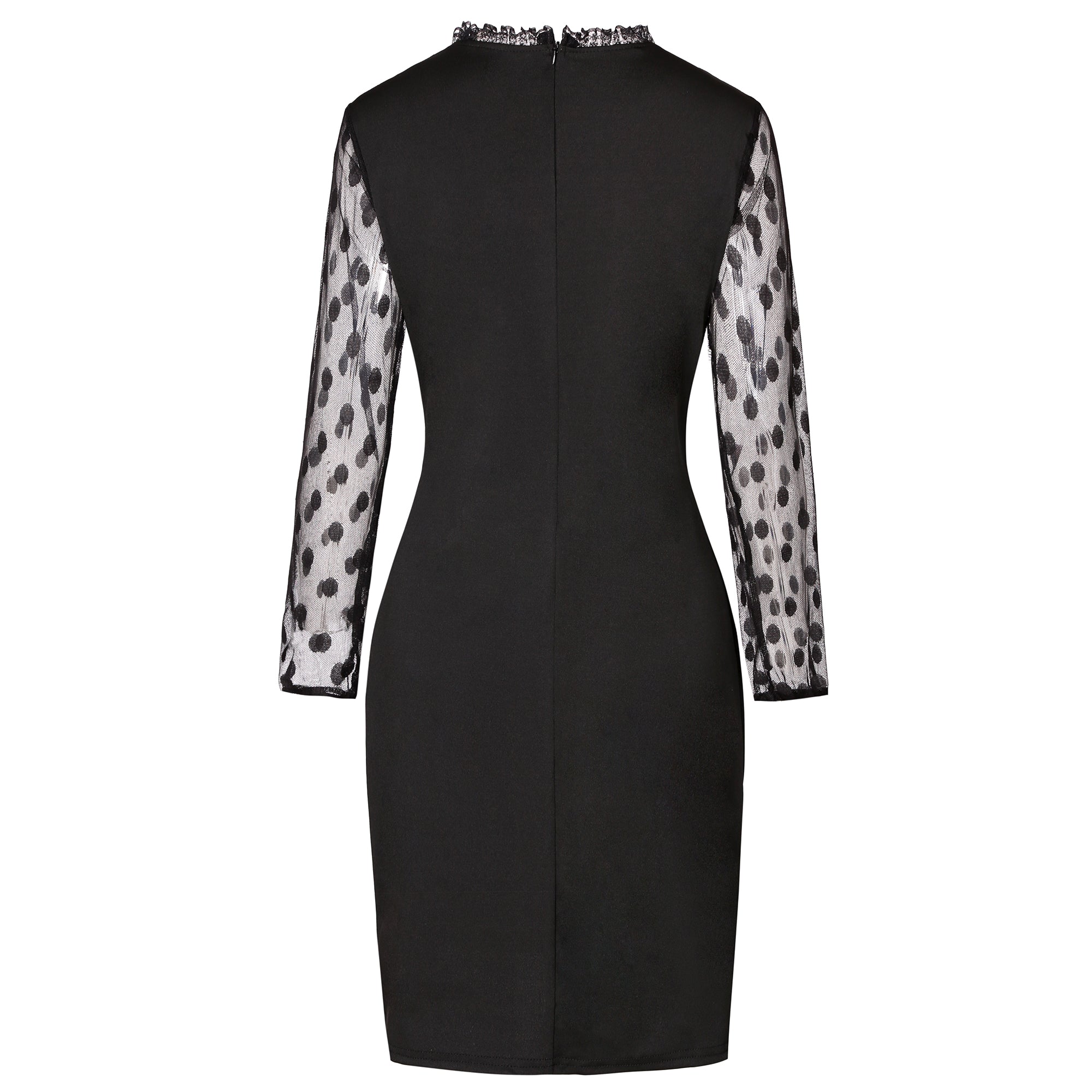 Statement Carmina Sleeve Bodycon Dress Black FINAL