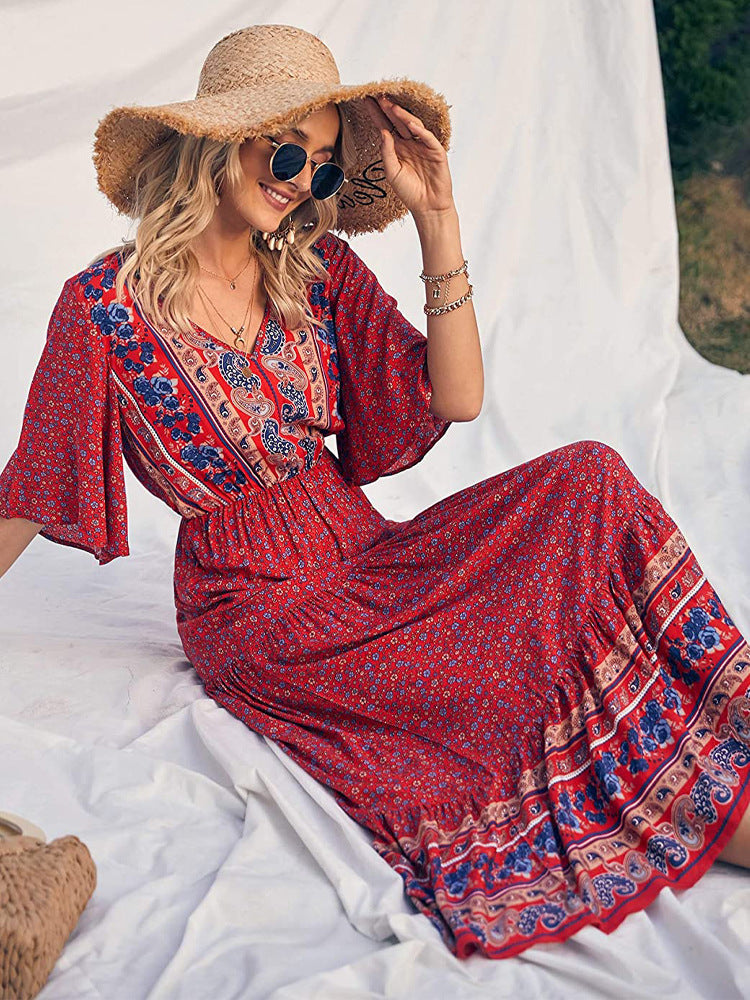 Printed Jayleen Smocked Midi Dress FINAL