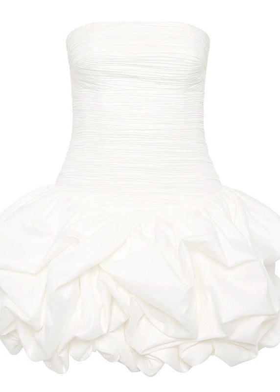 Strapless Celeste Bubble Mini DressRuched Bodice Party Silhouette
