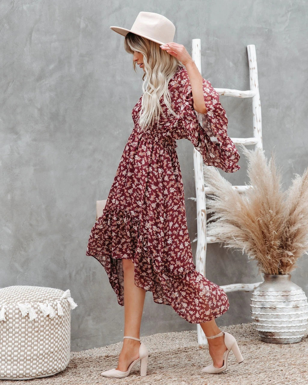 Brookings Flower Shimmer Midi Dress FINAL