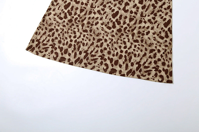 Aura Leopard Midi Dress Brown