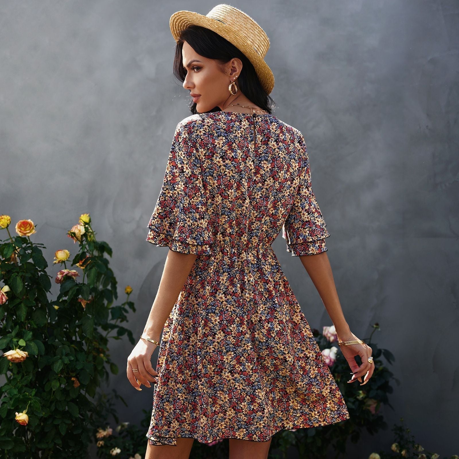 Lainie Botanical Tie Dress