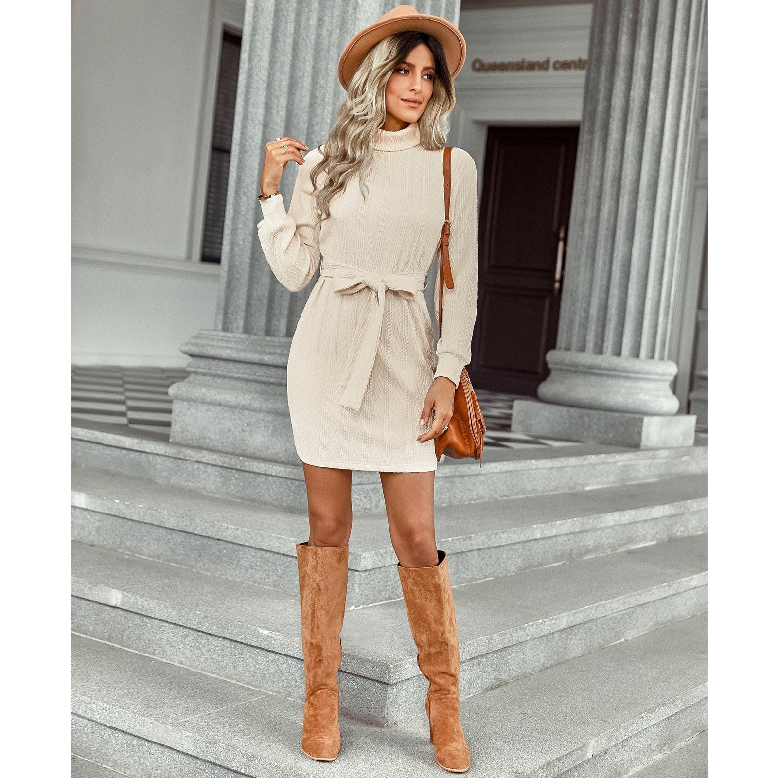 Collared Freda Knit Midi Dress