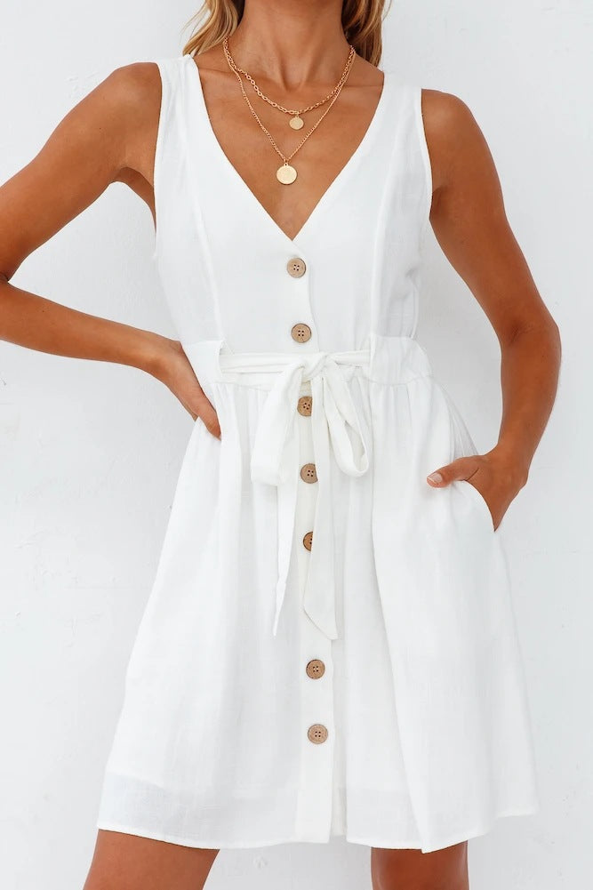 Cotton Francis Pocketed Button Down Shirt Dress