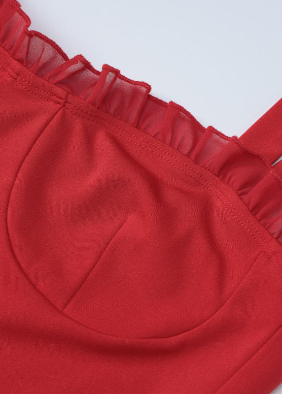 Rouge Bella Ruffled Tie Strap Mini Dress