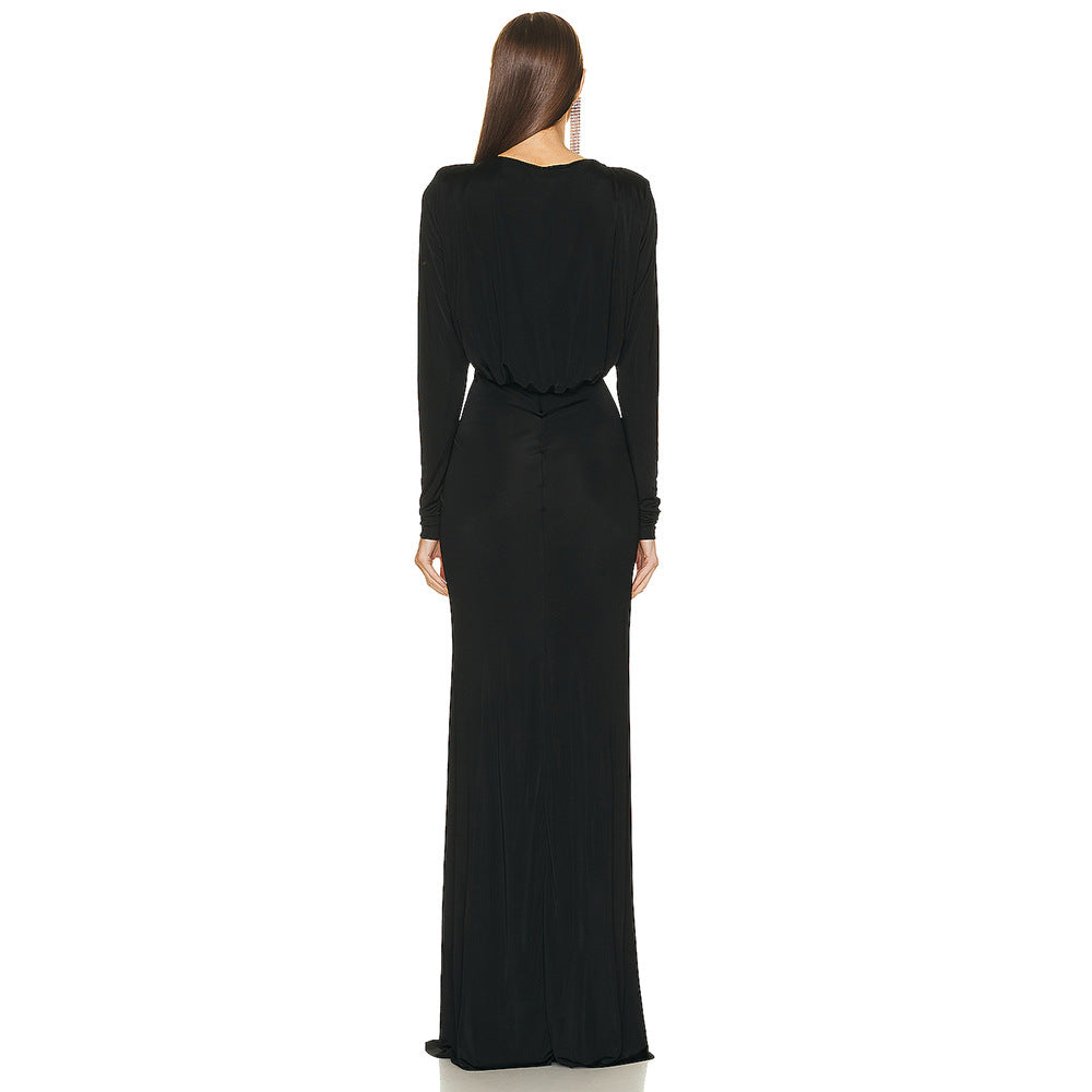 Sleeved Long Twisted Cropped Dress Dress Winter