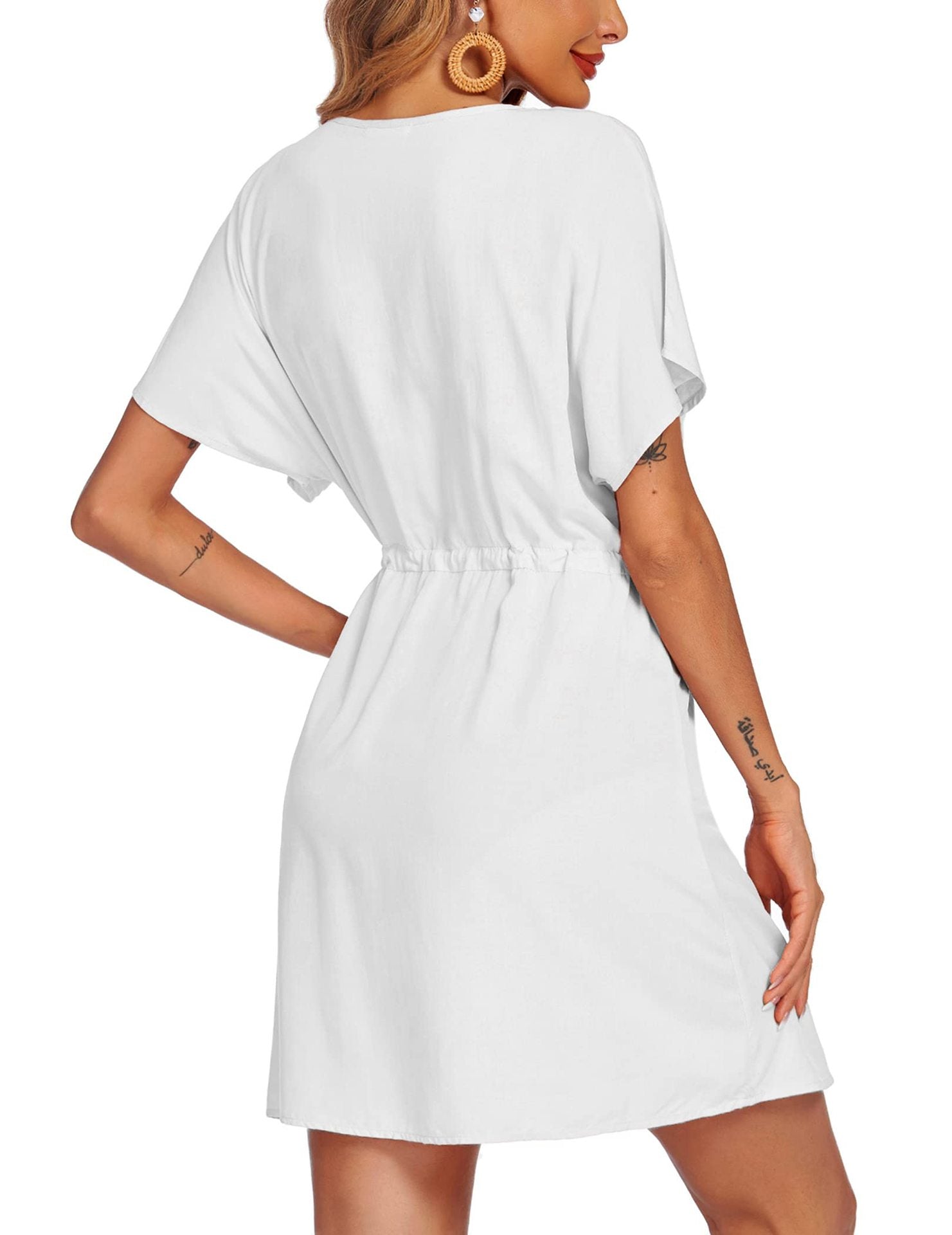 Satin Chante Drape Dress White FINAL