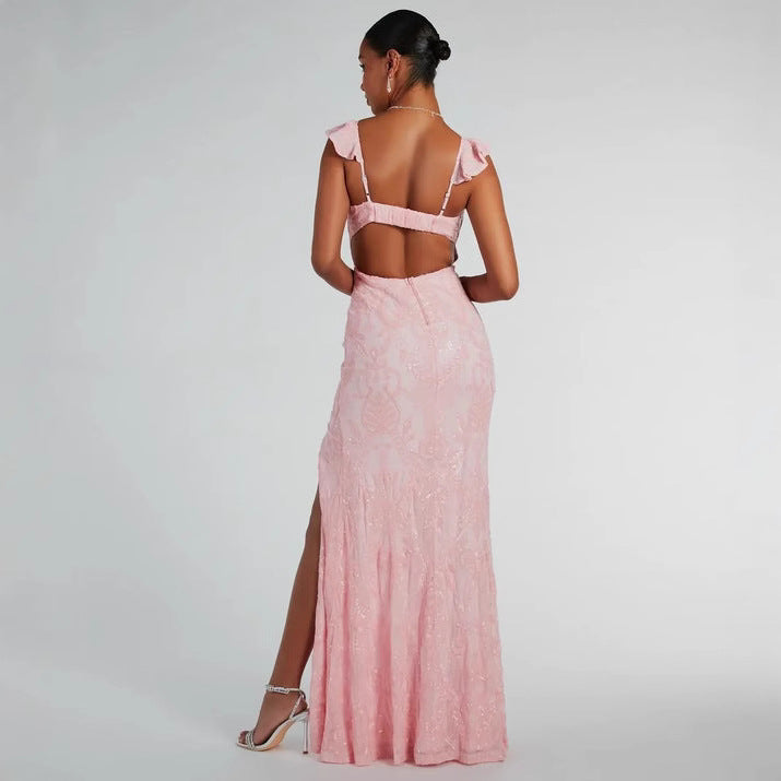 Women Clothing Chic Sequined Dress All Matching Maxi Dress
