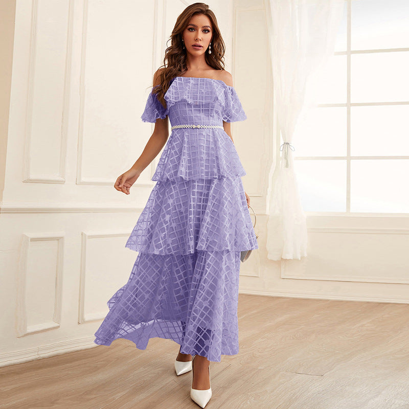 Maxi Dress High Waist off Neck Slim Chic Dress