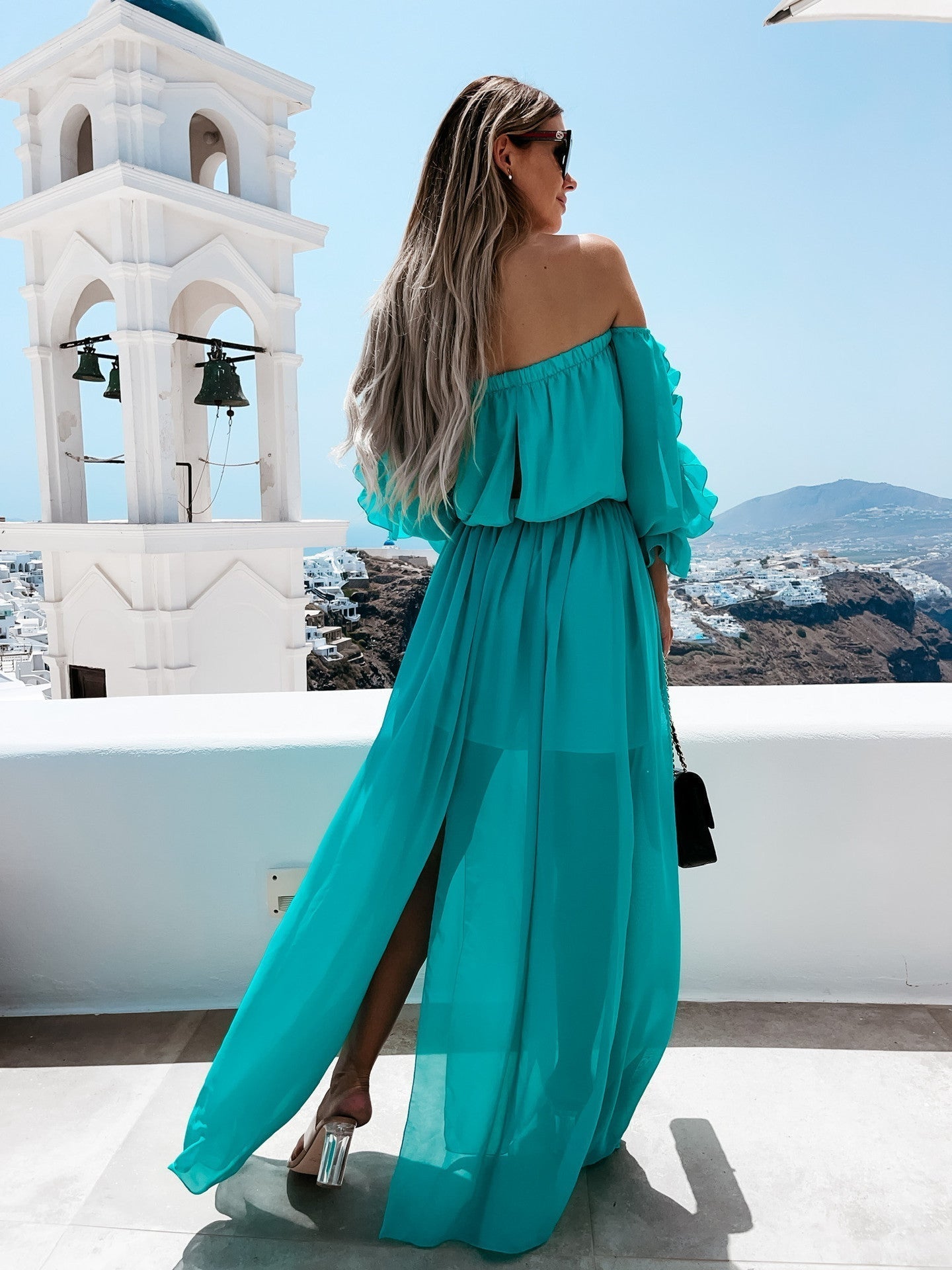 Peacekeeper Off The Shoulder Midi Dress Cozy Sage